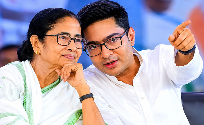 West Bengal Chief Minister Mamata Banerjee and her nephew Abhishek Banerjee (File photo).