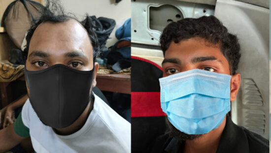फरीदाबाद साइबर थाना बल्लभगढ़ पुलिस द्वारा APK फाइल साइबर ठगी मामले में गिरफ्तार किए गए दो आरोपी।