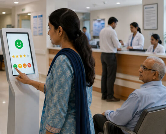 ईएसआईसी अस्पताल में फीडबैक प्रणाली के लिए क्यूआर कोड और पोस्टर की सांकेतिक तस्वीर