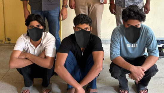 मोहाली से गिरफ्तार साइबर ठगी के आरोपी और फरीदाबाद साइबर थाना बल्लभगढ़ की कार्रवाई।