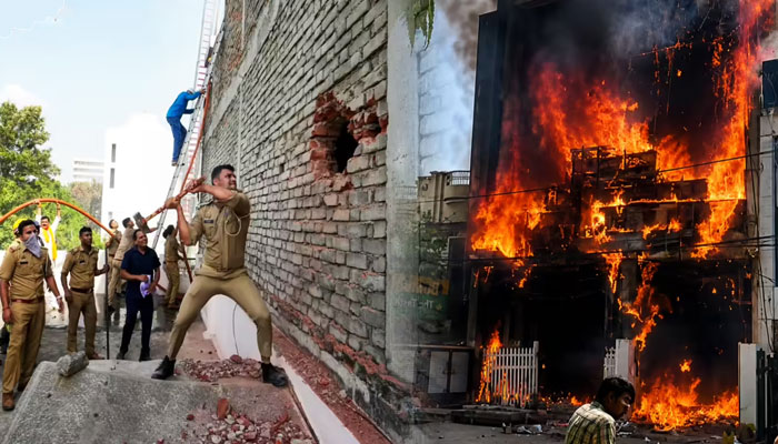 लखनऊ के अलीगंज में इमारत में लगी जानलेवा आग, जिसमें 15 लोगों की मौत हो गई, के बाद फायरफाइटर बचाव अभियान चला रहे हैं।