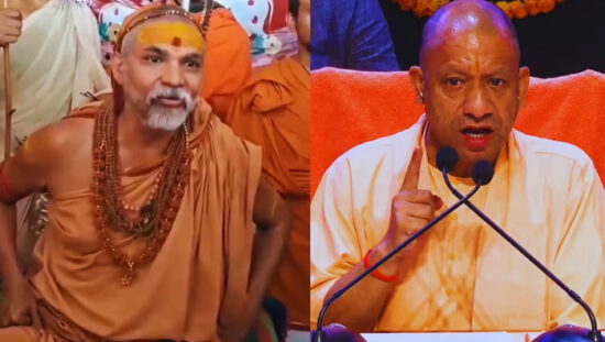 शामली में मीडिया से बातचीत करते शंकराचार्य स्वामी अविमुक्तेश्वरानंद सरस्वती