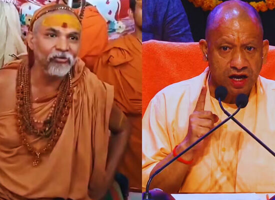 शामली में मीडिया से बातचीत करते शंकराचार्य स्वामी अविमुक्तेश्वरानंद सरस्वती