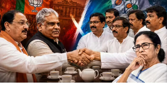 दिल्ली में TMC के बागी सांसदों और BJP नेताओं के बीच हुई बैठक पर चर्चा करते राजनीतिक नेता।