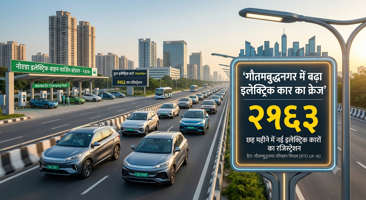 गौतमबुद्धनगर में बढ़ा इलेक्ट्रिक कार का क्रेज, छह महीने में 2163 नई कारों का रजिस्ट्रेशन