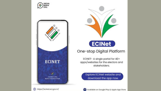 ECINET ऐप के माध्यम से चुनाव संबंधी सेवाओं का उपयोग करते हुए मतदाता का प्रतीकात्मक दृश्य।