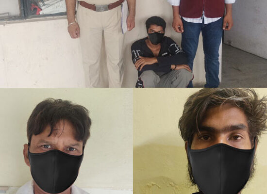 फरीदाबाद पुलिस द्वारा गिरफ्तार नशा तस्कर और बरामद गांजा व ट्रामाडोल कैप्सूल।