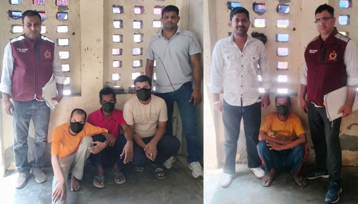 फरीदाबाद पुलिस द्वारा घरों में चोरी के मामले में गिरफ्तार आरोपियों से बरामद सोने के आभूषण और नकदी।
