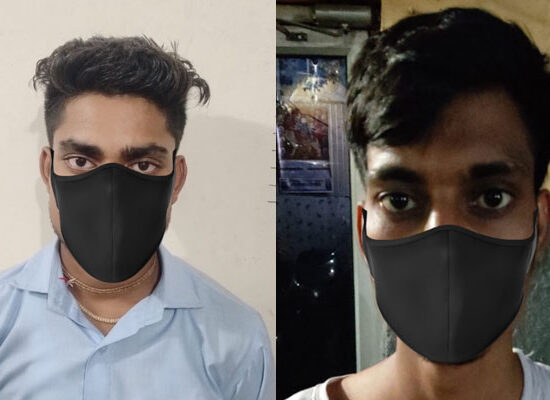 फरीदाबाद पुलिस द्वारा गिरफ्तार आरोपियों विष्णु और अमन कुमार से बरामद अवैध शराब।