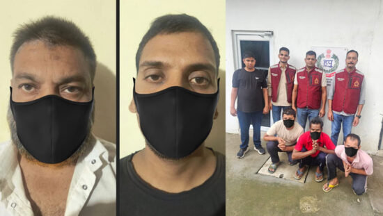 फरीदाबाद पुलिस द्वारा चोरी के दो मामलों में गिरफ्तार आरोपी और बरामद नकदी।