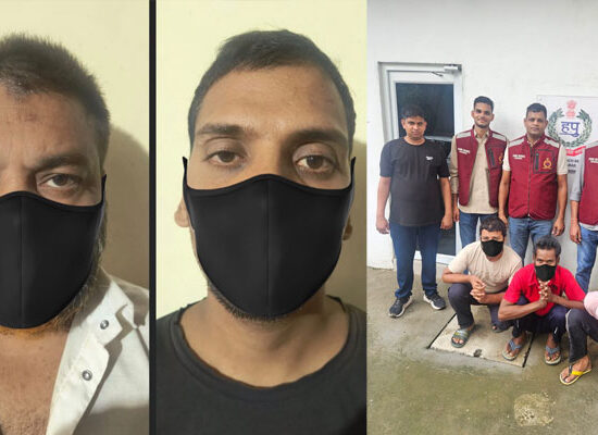 फरीदाबाद पुलिस द्वारा चोरी के दो मामलों में गिरफ्तार आरोपी और बरामद नकदी।