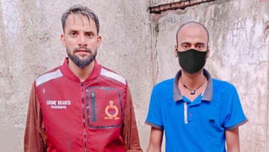 फरीदाबाद पुलिस द्वारा वाहन चोरी के मामले में बरामद की गई मोटरसाइकिल।