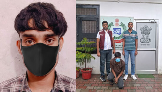 फरीदाबाद पुलिस द्वारा गिरफ्तार वाहन चोर और बरामद की गई चोरी की मोटरसाइकिलें।