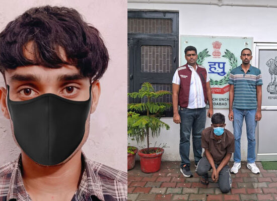 फरीदाबाद पुलिस द्वारा गिरफ्तार वाहन चोर और बरामद की गई चोरी की मोटरसाइकिलें।