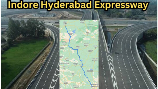 इंदौर-हैदराबाद एक्सप्रेसवे पर निर्माण कार्य का दृश्य।