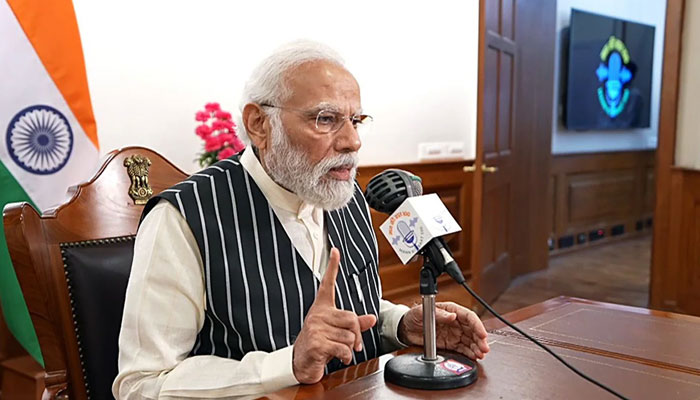 मन की बात कार्यक्रम के 136वें एपिसोड में संबोधित करते प्रधानमंत्री नरेंद्र मोदी।