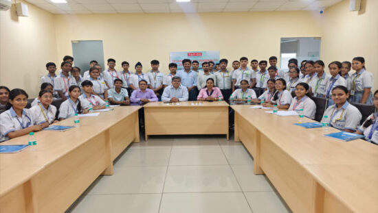 Faridabad Model School students during their educational visit to Bhartiya Valves Pvt. Ltd., Faridabad.