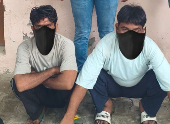 फरीदाबाद चोरी मामले में क्राइम ब्रांच सेक्टर-16 द्वारा गिरफ्तार किए गए दो आरोपी