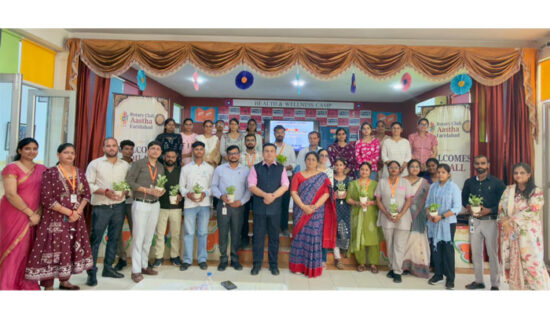 Health and Wellness Camp organised at Faridabad Model School with Amrita Hospital