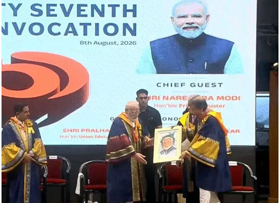 PM Modi addressing students at IIT Delhi 57th convocation