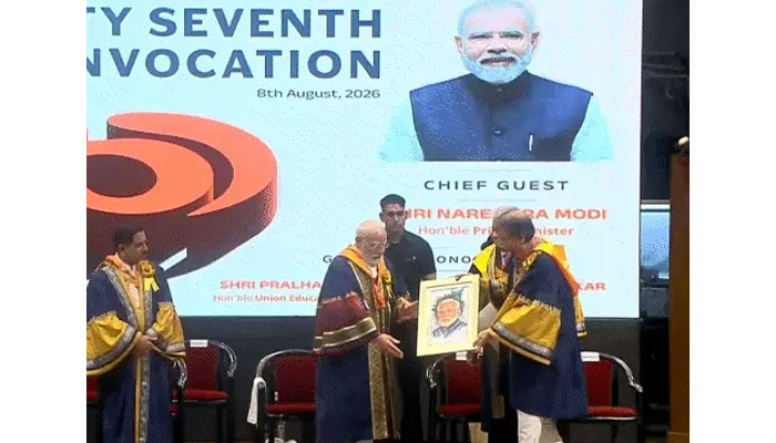 PM Modi addressing students at IIT Delhi 57th convocation