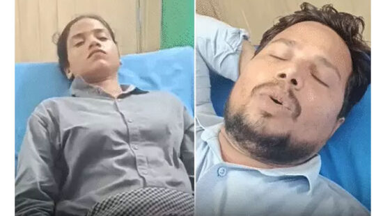 वाराणसी एयरपोर्ट पर हथियार जांच के दौरान गोली चलने के बाद मौके पर मौजूद सुरक्षा कर्मचारी।