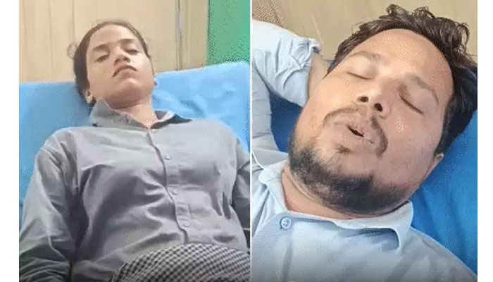 वाराणसी एयरपोर्ट पर हथियार जांच के दौरान गोली चलने के बाद मौके पर मौजूद सुरक्षा कर्मचारी।