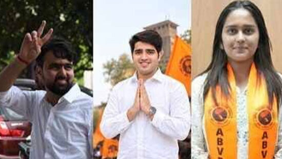 DUSU Election 2026 में ABVP के विजयी उम्मीदवार और निर्दलीय उपाध्यक्ष दीपांशु शौकीन