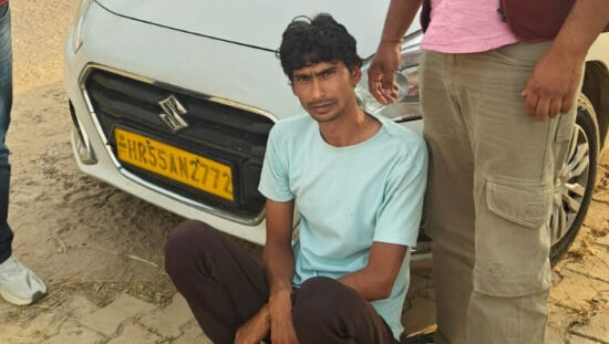 फरीदाबाद फॉर्च्यूनर चोरी मामले में गिरफ्तार आरोपी असलम और बरामद स्विफ्ट कार