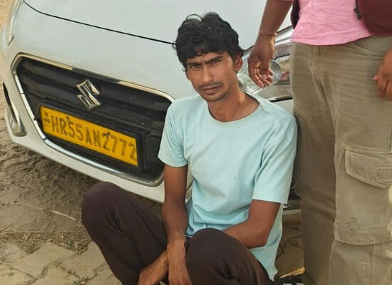 फरीदाबाद फॉर्च्यूनर चोरी मामले में गिरफ्तार आरोपी असलम और बरामद स्विफ्ट कार
