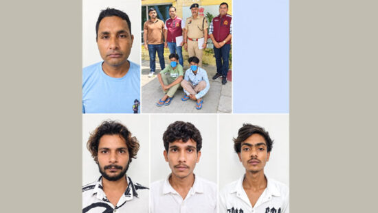 फरीदाबाद पुलिस द्वारा गिरफ्तार वाहन चोरी के आरोपित और बरामद मोटरसाइकिलें