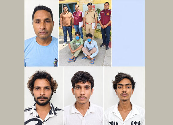 फरीदाबाद पुलिस द्वारा गिरफ्तार वाहन चोरी के आरोपित और बरामद मोटरसाइकिलें