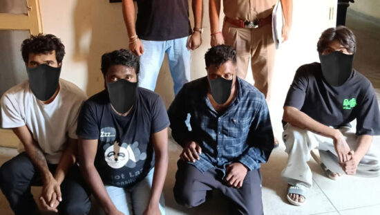 फरीदाबाद में निवेश के नाम पर साइबर ठगी के मामले में गिरफ्तार तीन आरोपी।