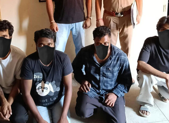 फरीदाबाद में निवेश के नाम पर साइबर ठगी के मामले में गिरफ्तार तीन आरोपी।
