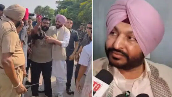 पंजाब में रवनीत सिंह बिट्टू के काफिले पर कथित हमले के बाद का दृश्य