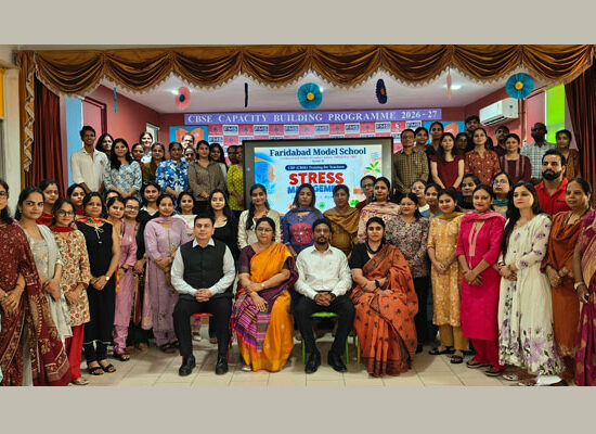 Stress management training programme for teachers at Faridabad Model School Sector-31