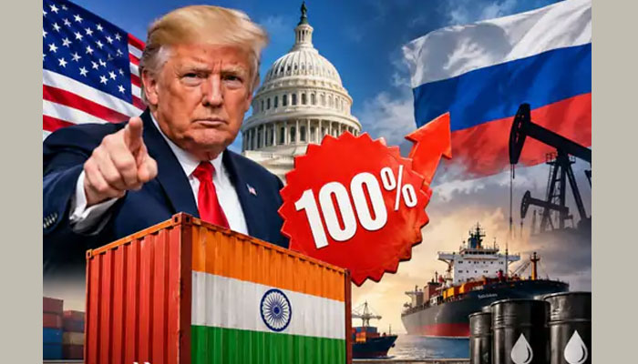 डोनाल्ड ट्रम्प और रूस से तेल खरीदने पर भारत पर 100% टैरिफ लगने की आशंका