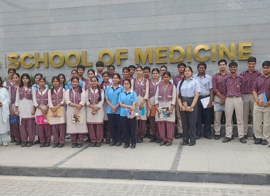 DAV Public School Class XII Science and Psychology students during an educational visit to Amrita Vishwa Vidyapeetham, Faridabad.