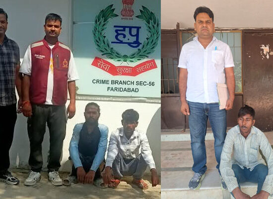 फरीदाबाद पुलिस ने 3 वाहन चोरों को गिरफ्तार कर चोरी की 2 मोटरसाइकिल बरामद की