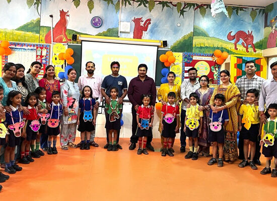 Kindergarten students showcase classroom activities at Faridabad Model School Learning Walk 2026.
