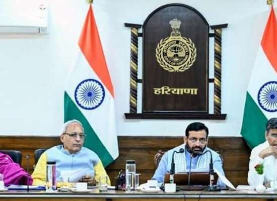Haryana Chief Minister Nayab Singh Saini chairs a meeting to approve drinking water, sewerage and infrastructure projects.