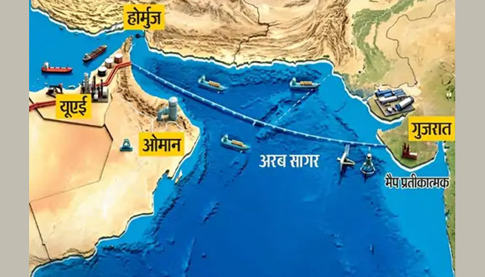 भारत-यूएई के बीच समुद्र के नीचे तेल पाइपलाइन परियोजना