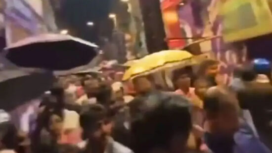 Crowds at the Chorbagan Durga Puja pandal in Kolkata where a stampede killed 19 people