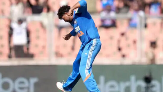 Indian spinner Kuldeep Yadav celebrates after taking a wicket as he enters the top five of ICC ODI bowling rankings.