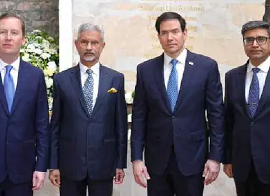 US Secretary of State Marco Rubio during his visit to Reliance Industries’ Jamnagar oil refinery in Gujarat.
