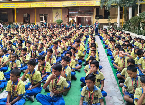 Yoga session organised for students at Manav Sanskar Public School Faridabad